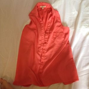 Coral button up shirt