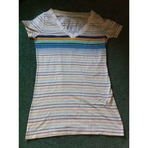 Colorful stripped v neck shirt