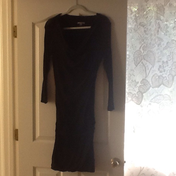James Perse ruched black dress