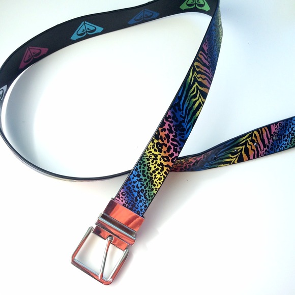 Black & Rainbow Reversible Roxy Belt