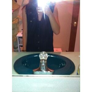 Black sheer collared shirt