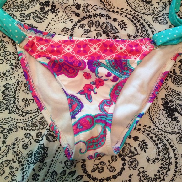 Paisley & Polka Dot Bikini size S - Picture 3 of 4
