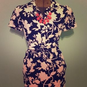 Banana Republic Black Patterned Dress