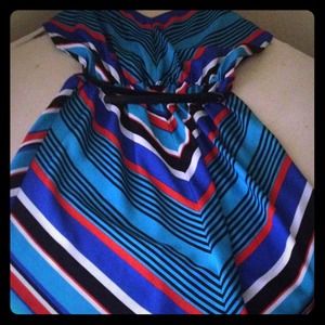 Colorful above the knee dress