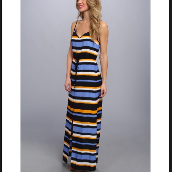 Navy, yellow, and white maxi