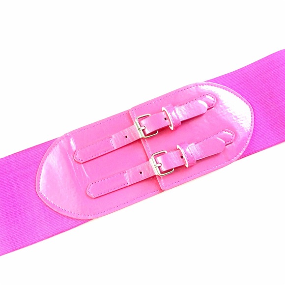 Bright Pink Wide Waist Belt