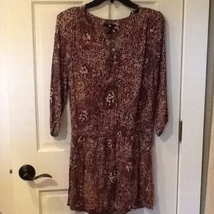 Pink patterned quarter sleeved dress