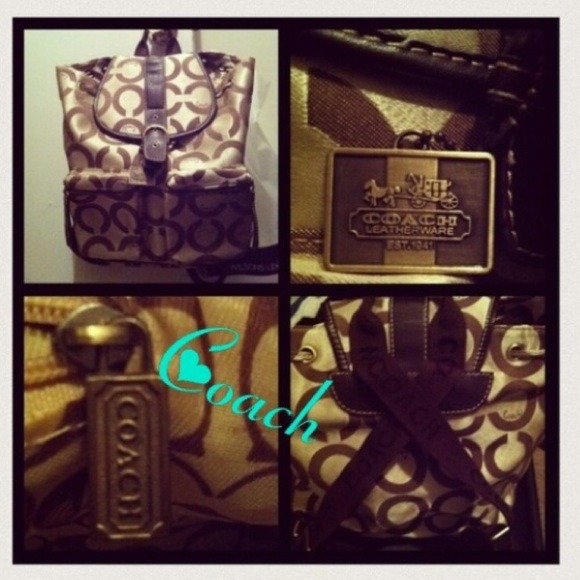 Brown & Tan Signature Coach Backpack 🎒🎀