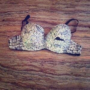 Silver sequenced bra