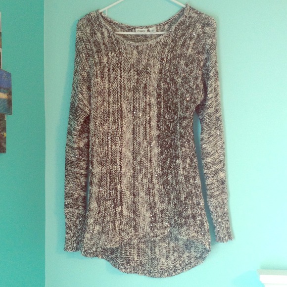 Black and White Sweater with Sequins