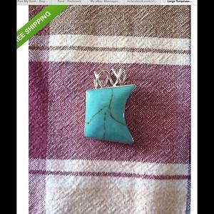 Chunky, Funky Sterling Silver and Turquoise penant