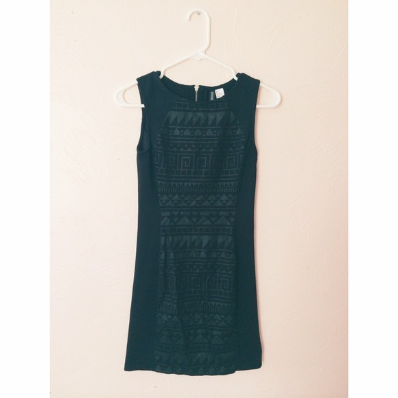 H&M Black Tribal Bodycon Dress