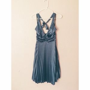 DEB Metallic Gray Halter Dress