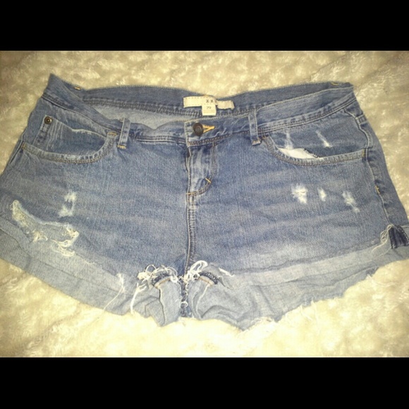 High waisted jean shorts