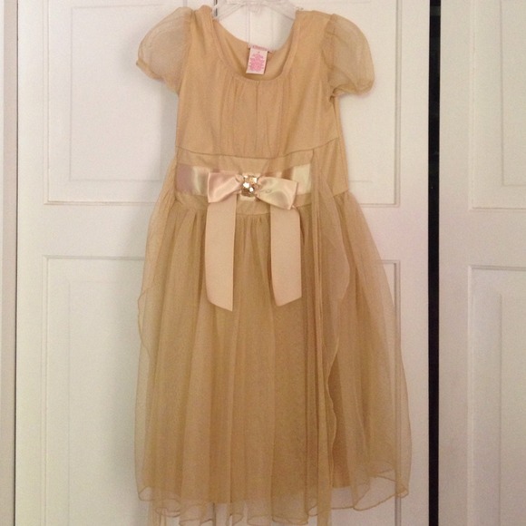Beautiful Candies gold girls party dress size 5