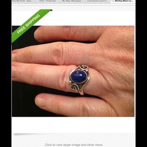 STERLING SILVER AND LAPIS RING