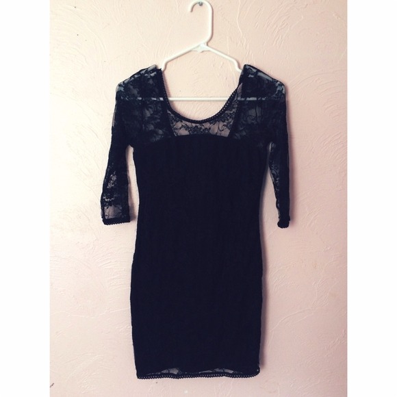 H&M Black Lace Bodycon Dress