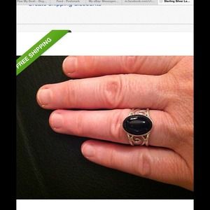 Sterling Silver and Onyx Ring