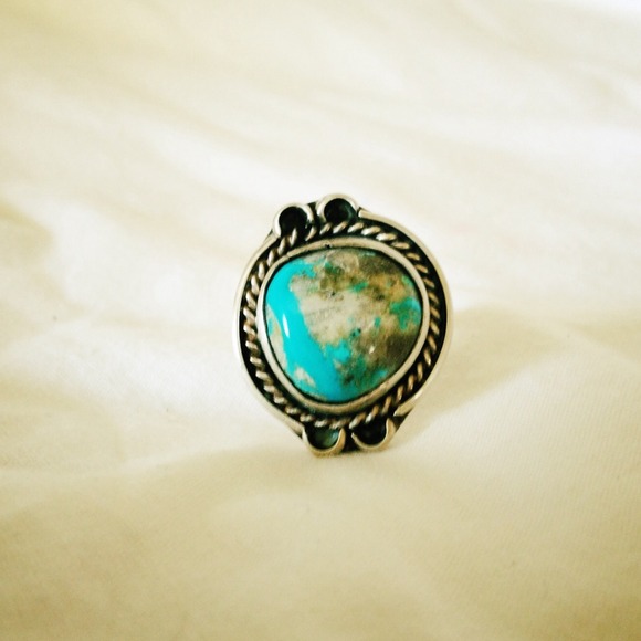 Abstract real turquoise ring