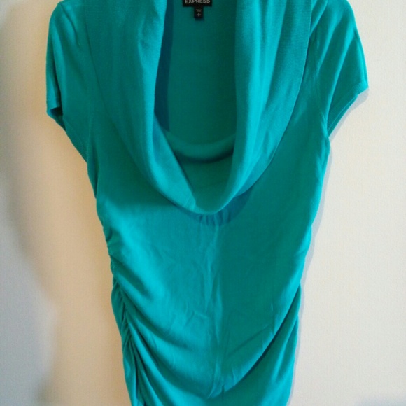 Turquoise colored short sleeve top
