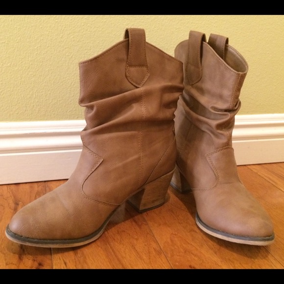 Faux Leather Cowgirl Boots