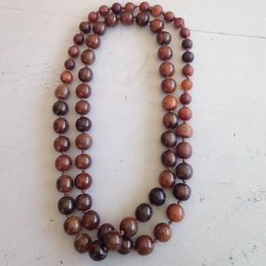 44" wood bead necklace