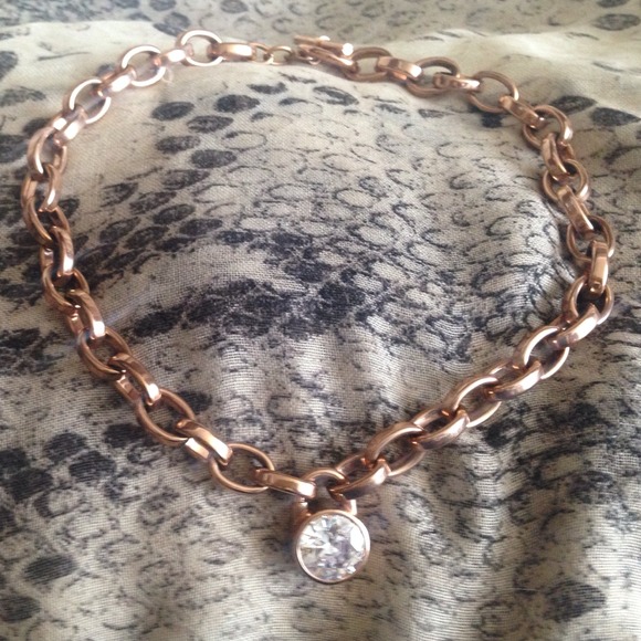 Michael Kors Monogram Brilliance Padlock Choker