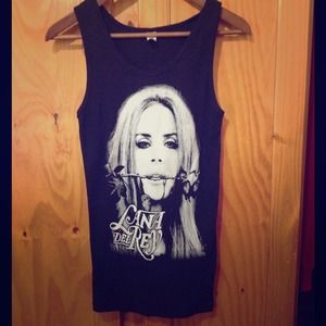 Lana Del Rey Concert Black Tank Top Large