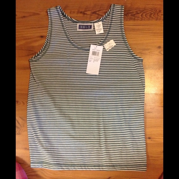 Green/White tank top. NWT