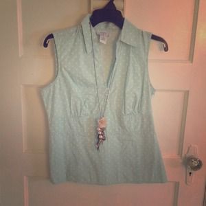 Ann Taylor Loft spotted mint tank
