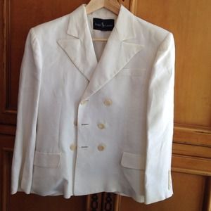 Ralph Lauren White linen double breasted jacket
