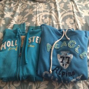 BUNDLE! Hollister zip up sweater and AE hoodie!!