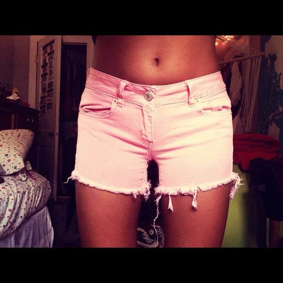 Coral Distressed Shorts