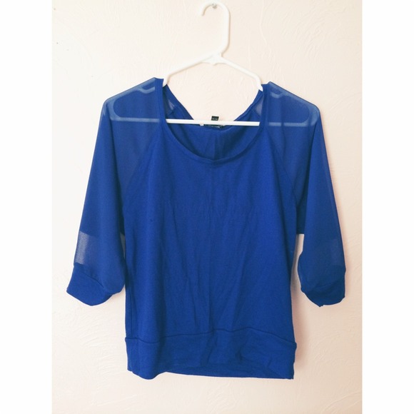 EXPRESS Royal Blue Baseball Top