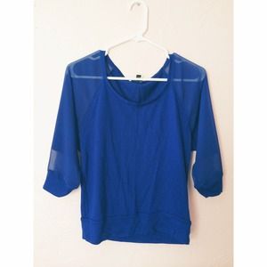 EXPRESS Royal Blue Baseball Top