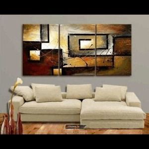 3 Piece Wall Art Abstract Oil Painting
