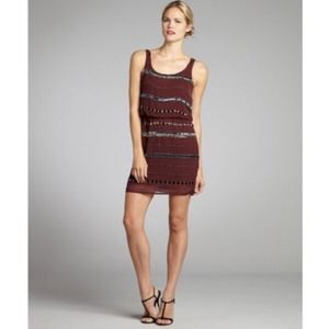 Romeo and Juliet Couture Burgundy Beaded Dress