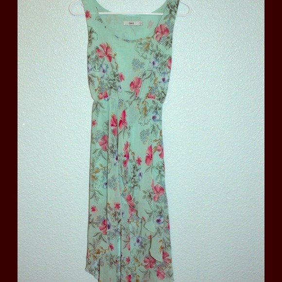 Floral print high-lo dress