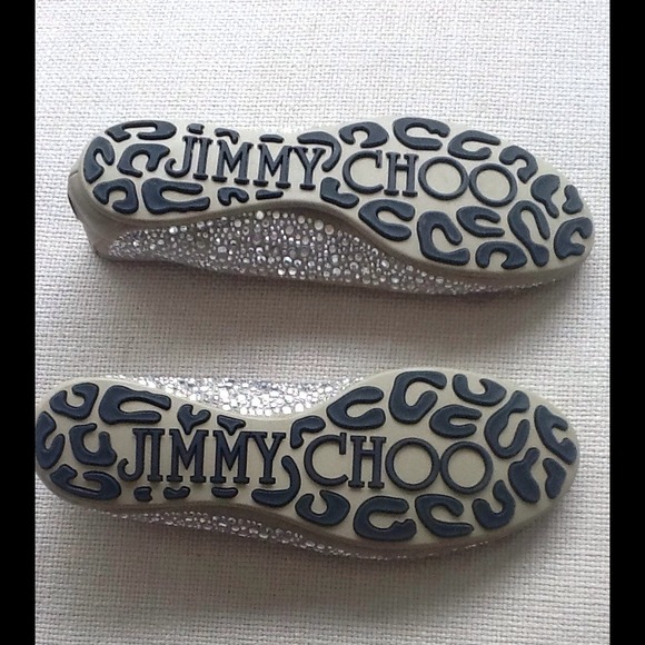 Jimmy Choo Leather Swarovski Crystal Ballet Flats - Picture 4 of 4