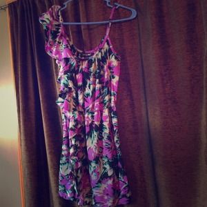 Purple floral sun dress
