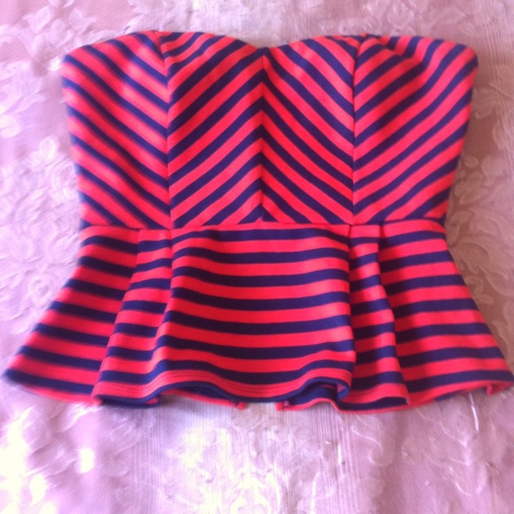 F21 Striped Peplum Top