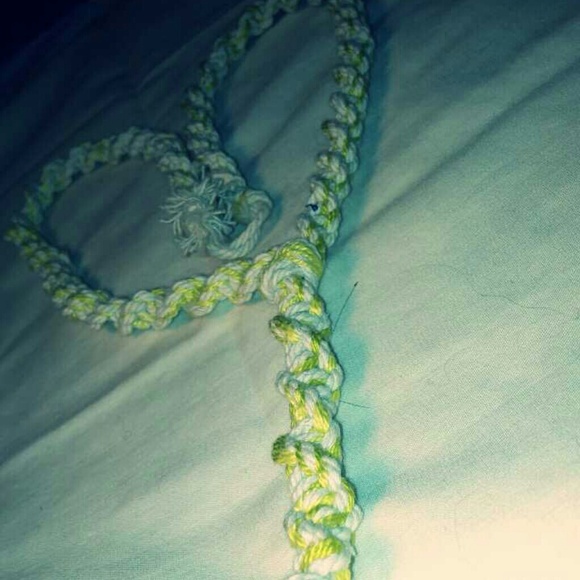 Necklace Green and White New Handmade Polka Dot - Picture 2 of 4