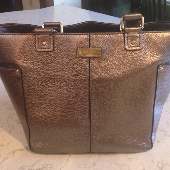 Kate spade pewter leather handbag