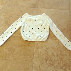 Cropped Forever 21 Polka Dot Sweater