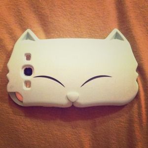 Mint blue samsung galaxy s3 cat phone case
