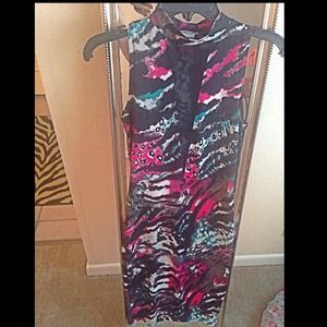 Multi print midi dress