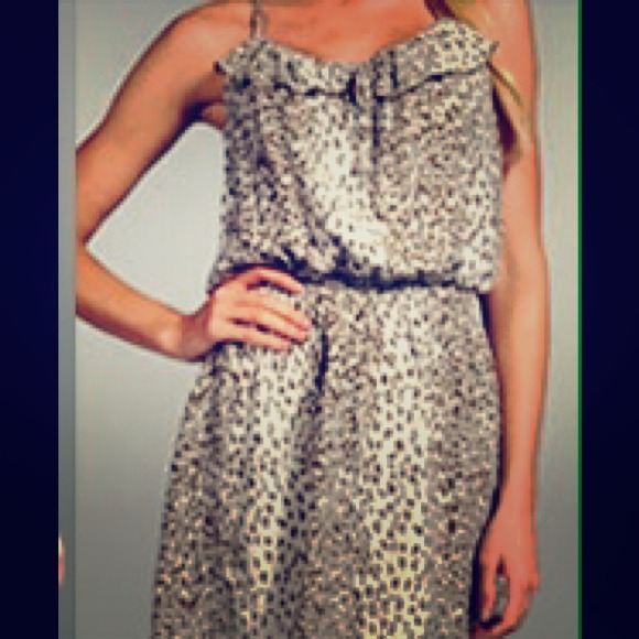 **SOLD** Parker Cami Dress -Snow Leopard 100% Silk