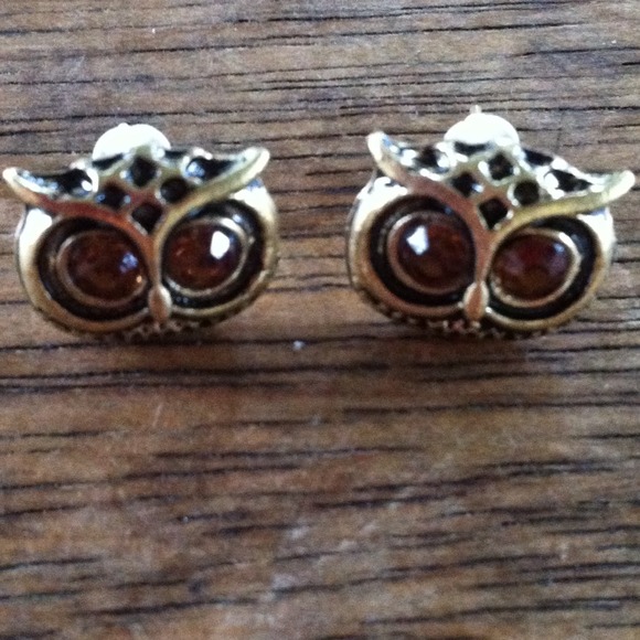 Owl earrings (brown)SOLD IN BUNDLE - Picture 2 of 3