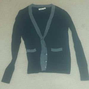 Black cardigan with gray lining