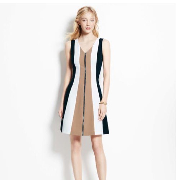 Zip front Color Block dress Ann Taylor
